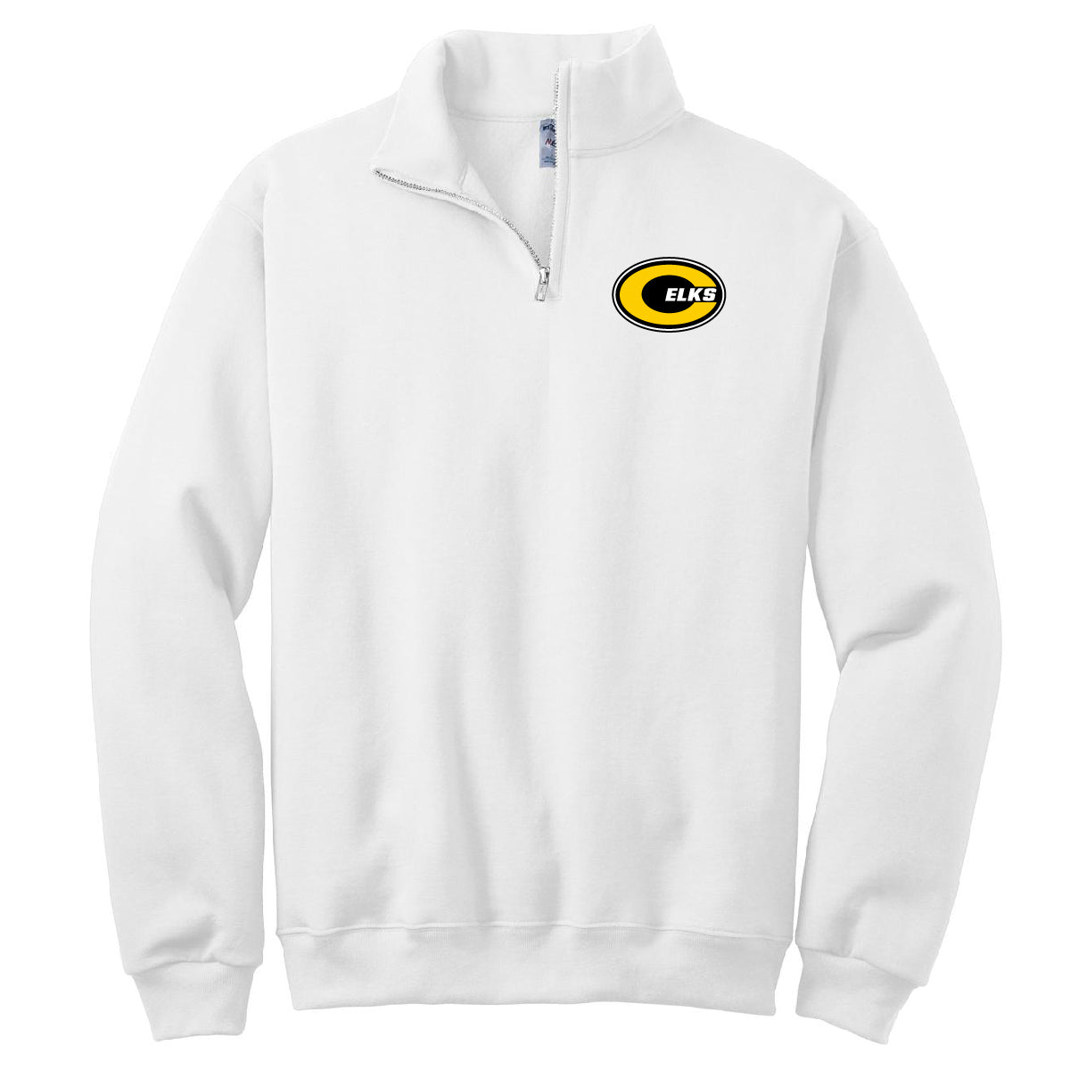 Embroidered Logo 1/4 Zip White