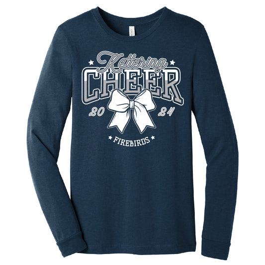 Soft Style Firebirds Cheer Long Sleeve Heather Tee