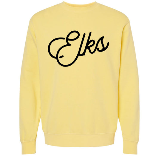 Elks Script Pigment Dyed Sweatshirt