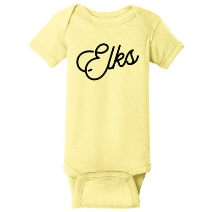 Elks Script Infant Short Sleeve Onesie