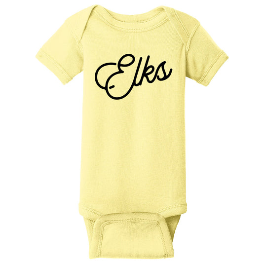 Elks Script Infant Short Sleeve Onesie