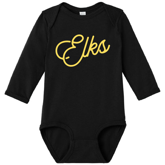 Elks Script Infant Long Sleeve Onesie