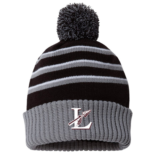 Embroidered Logo Pom Beanie